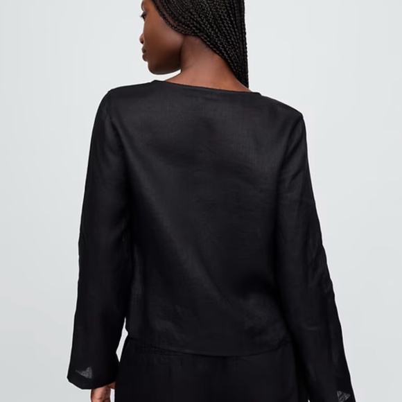 GAP 100% Linen Tie-Front Shirt - Picture 3 of 5